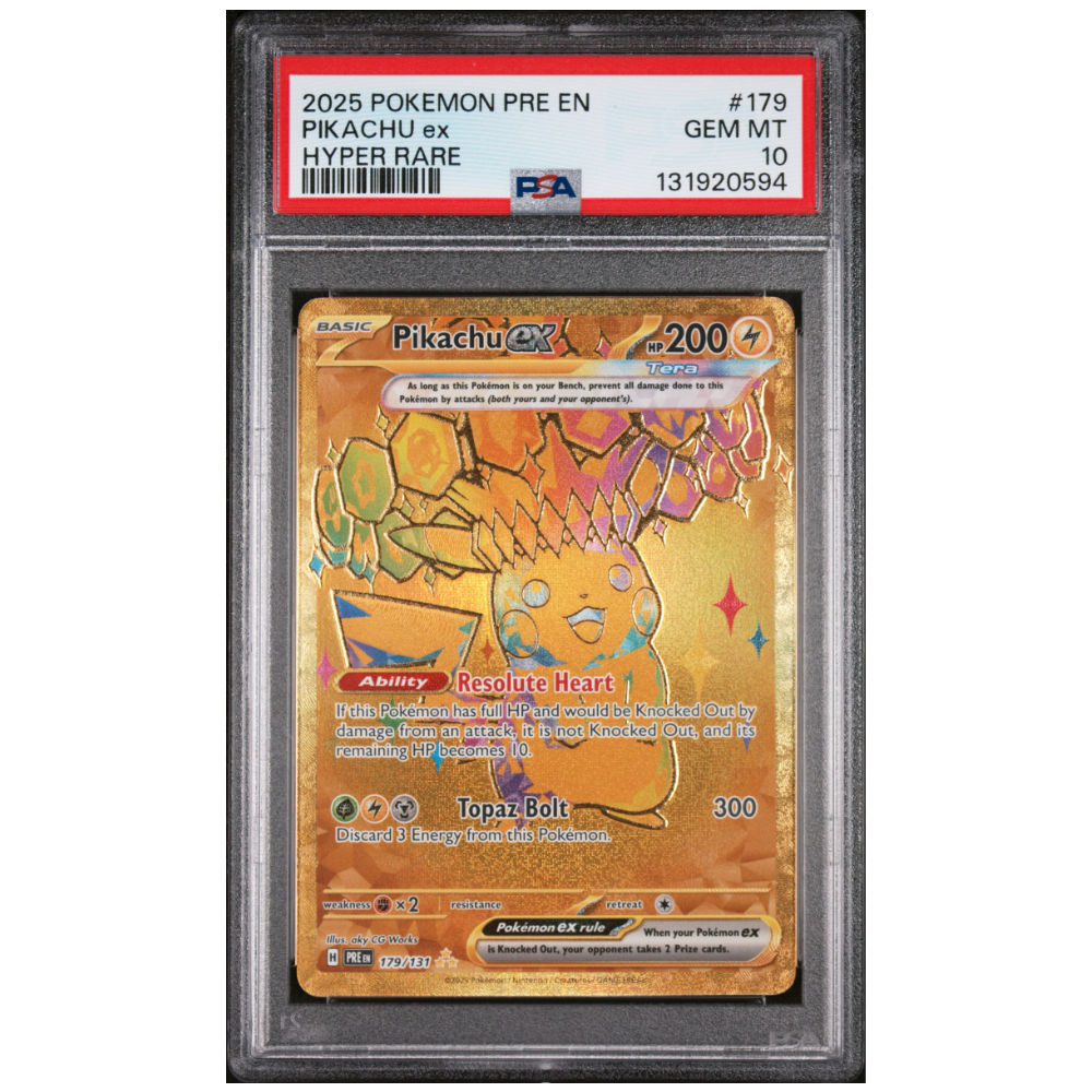 Pikachu ex #179 - Hyper Rare - PSA 10 - Prismatic Evolutions Collectors Row Pikachu ex #179 - Hyper Rare - PSA 10 - Prismatic Evolutions Collectors Row
