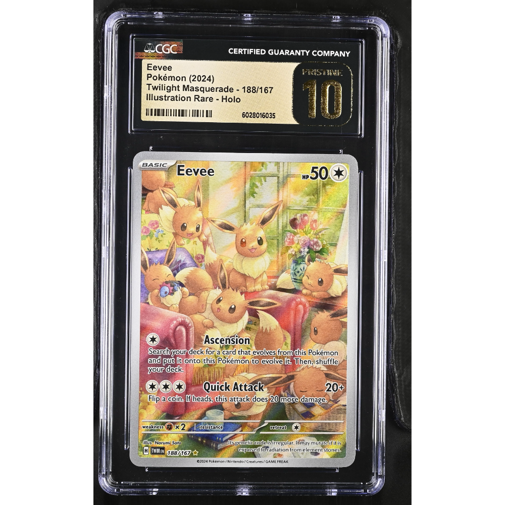 graded pokemon card Eevee Illustration Rare Twilight Masquerade 188/167 CGC GEM MINT 10 –  Collectors Row