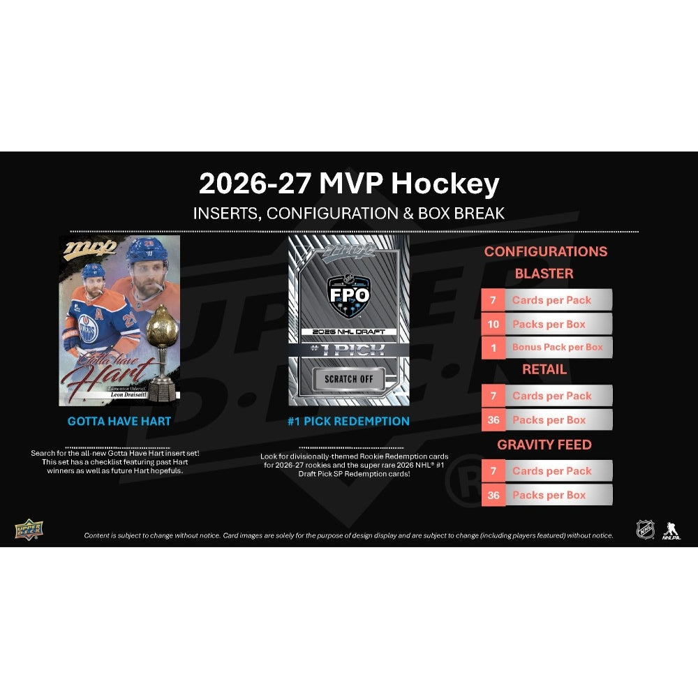 2026-27 Upper Deck MVP Hockey Blaster Box