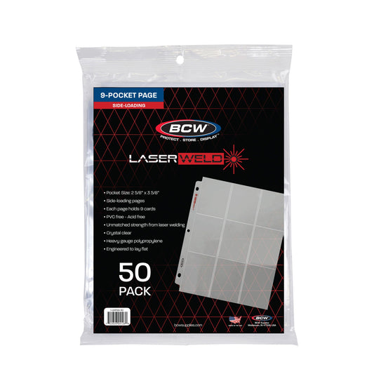 BCW LaserWeld® 9-Pocket Page - Side Load (50 CT. Pack)