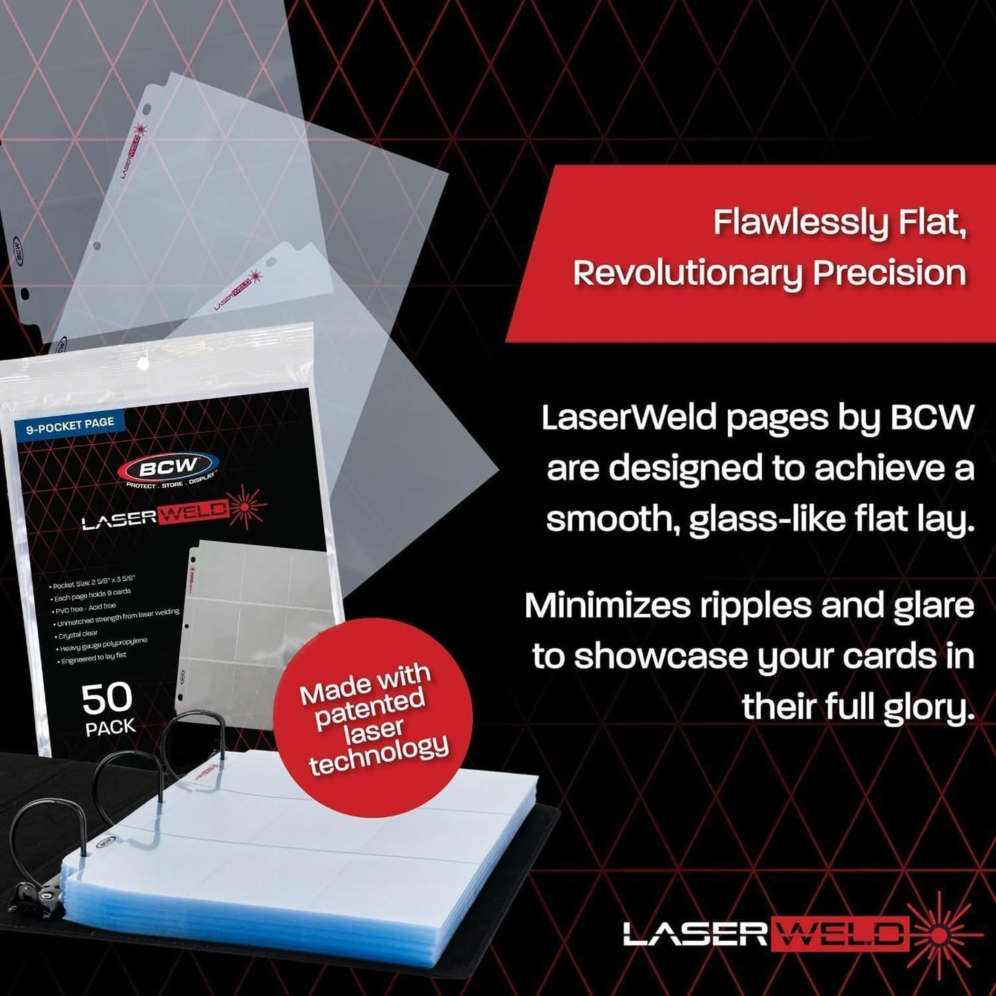 BCW LaserWeld® 9-Pocket Page (100 CT. Box)