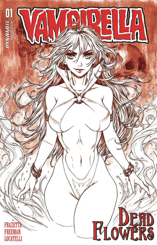 Vampirella Dead Flowers #1 Red Line Art De Exclusive Variant