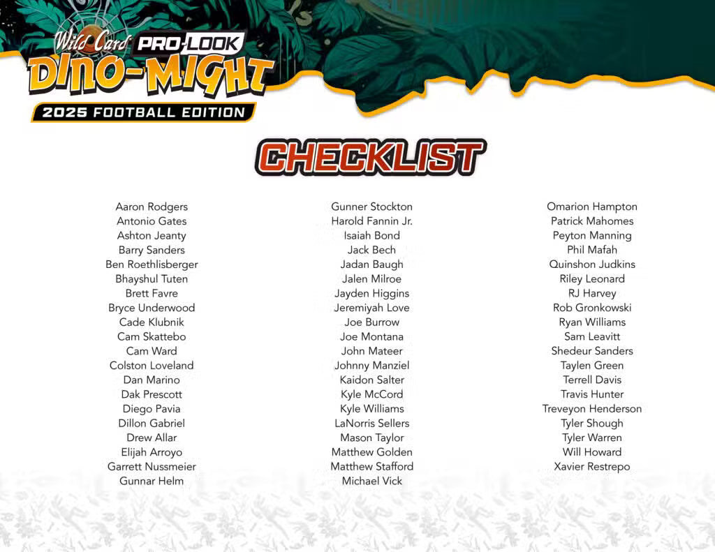 2025 Wild Card Dino-Might Pro-Look Football Hobby Box