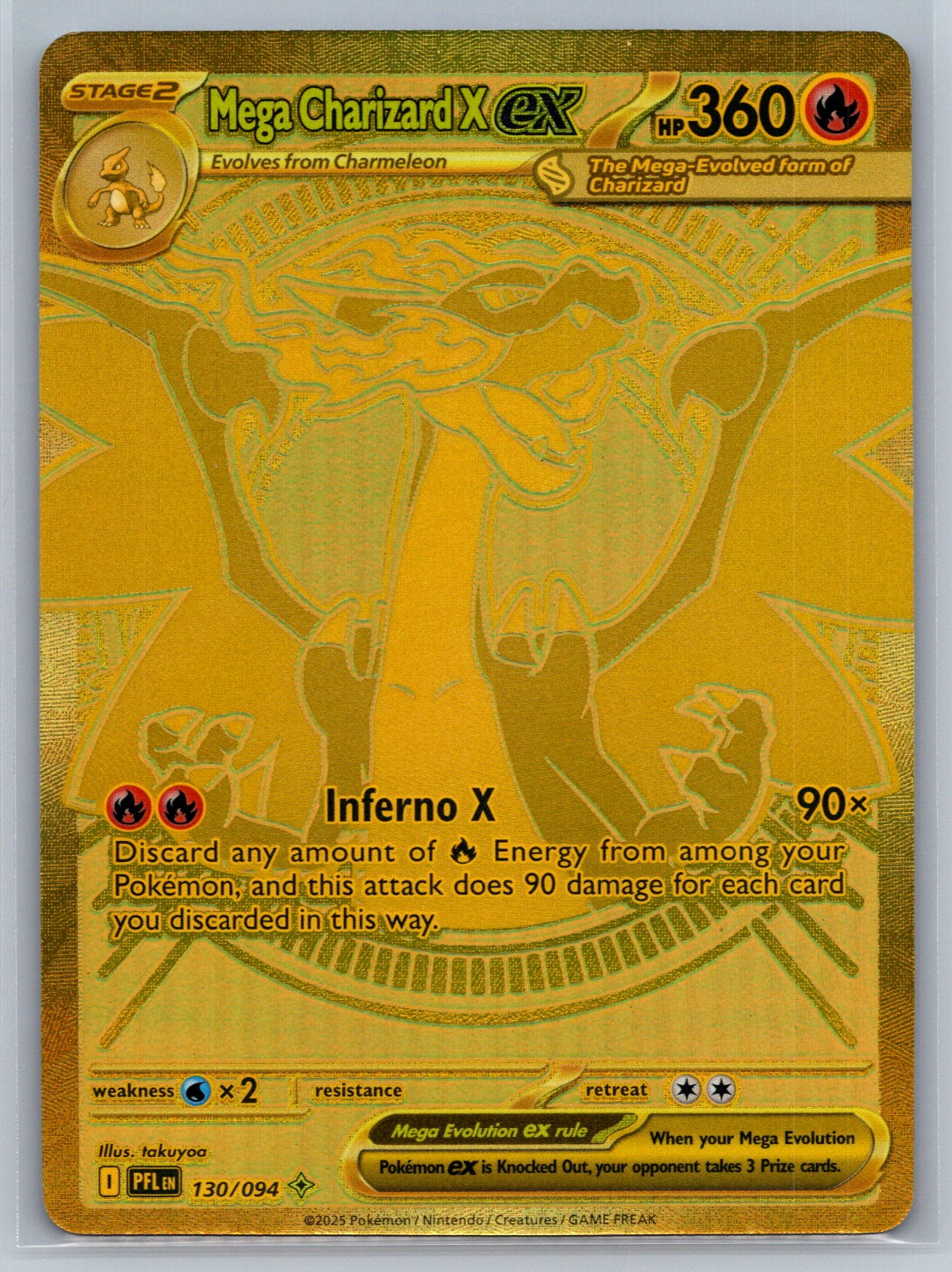 Mega Charizard X ex Mega Hyper Rare ME02: Phantasmal Flames 130/094 NM