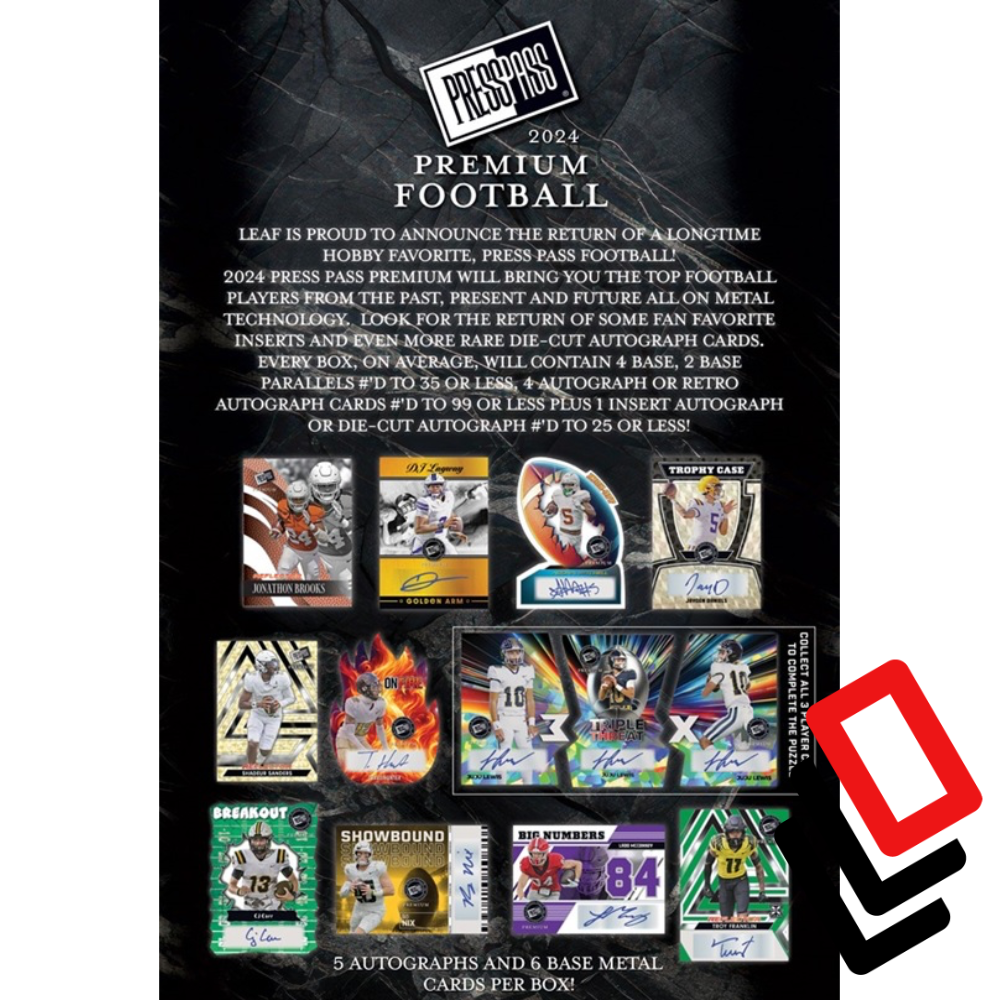 2024 Leaf Press Pass Premium Football Hobby Box