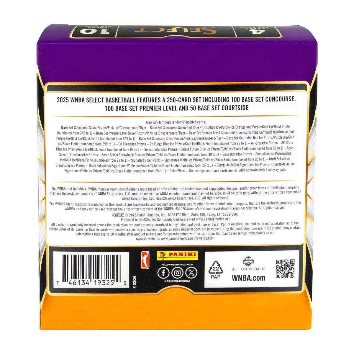 2025 Panini Select WNBA Basketball Mega Box