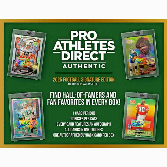 2025 Pulse Pro Athletes Direct Authentic Retired Signature Edition Football - 1 Autographed Buyback Card in Every Box