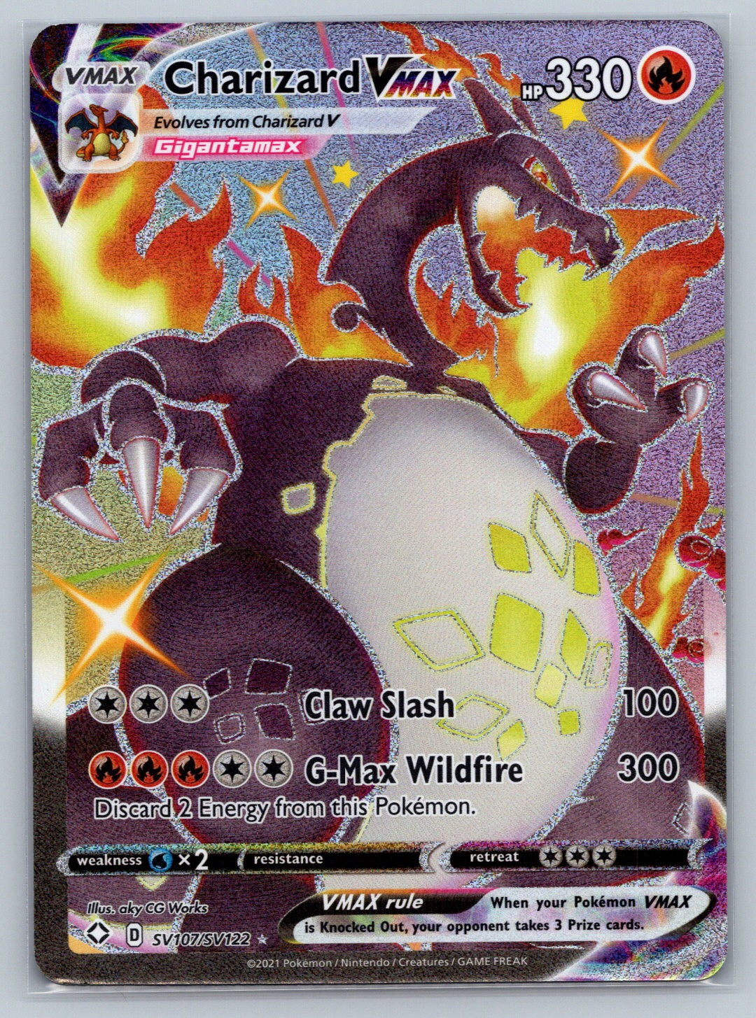 Charizard VMAX Shiny Holo Rare Shining Fates: Shiny Vault SV107/SV122 NM