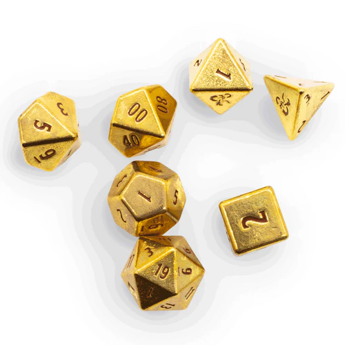 50th Anniversary Heavy Metal 7 RPG Dice Set for Dungeons & Dragons