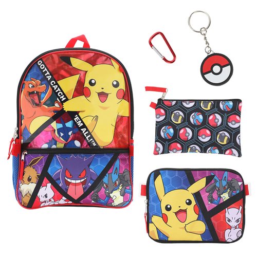 Pokemon Large Character Backpack 5-Piece Set