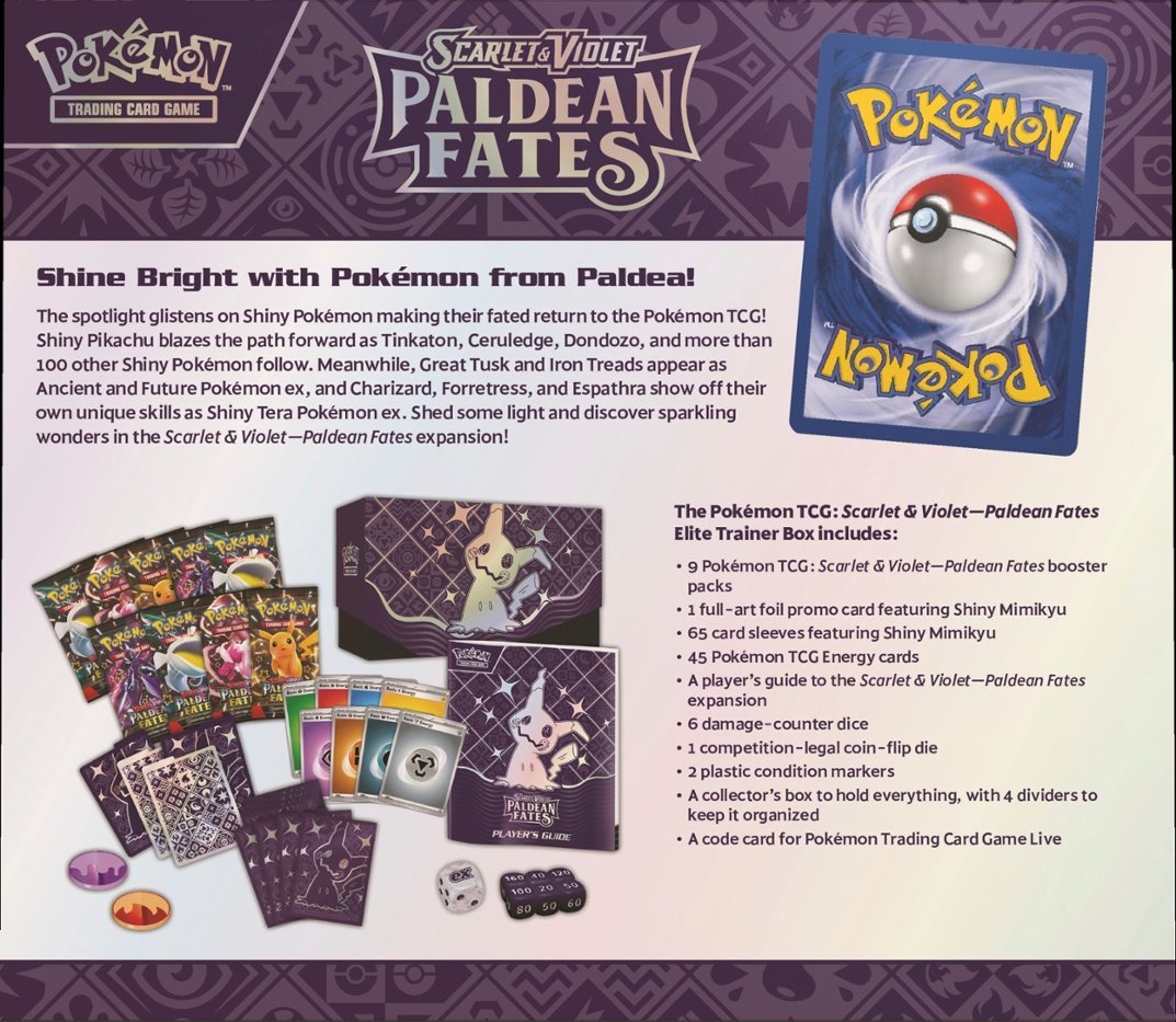 Pokémon TCG: Scarlet & Violet—Paldean Fates Elite Trainer Box