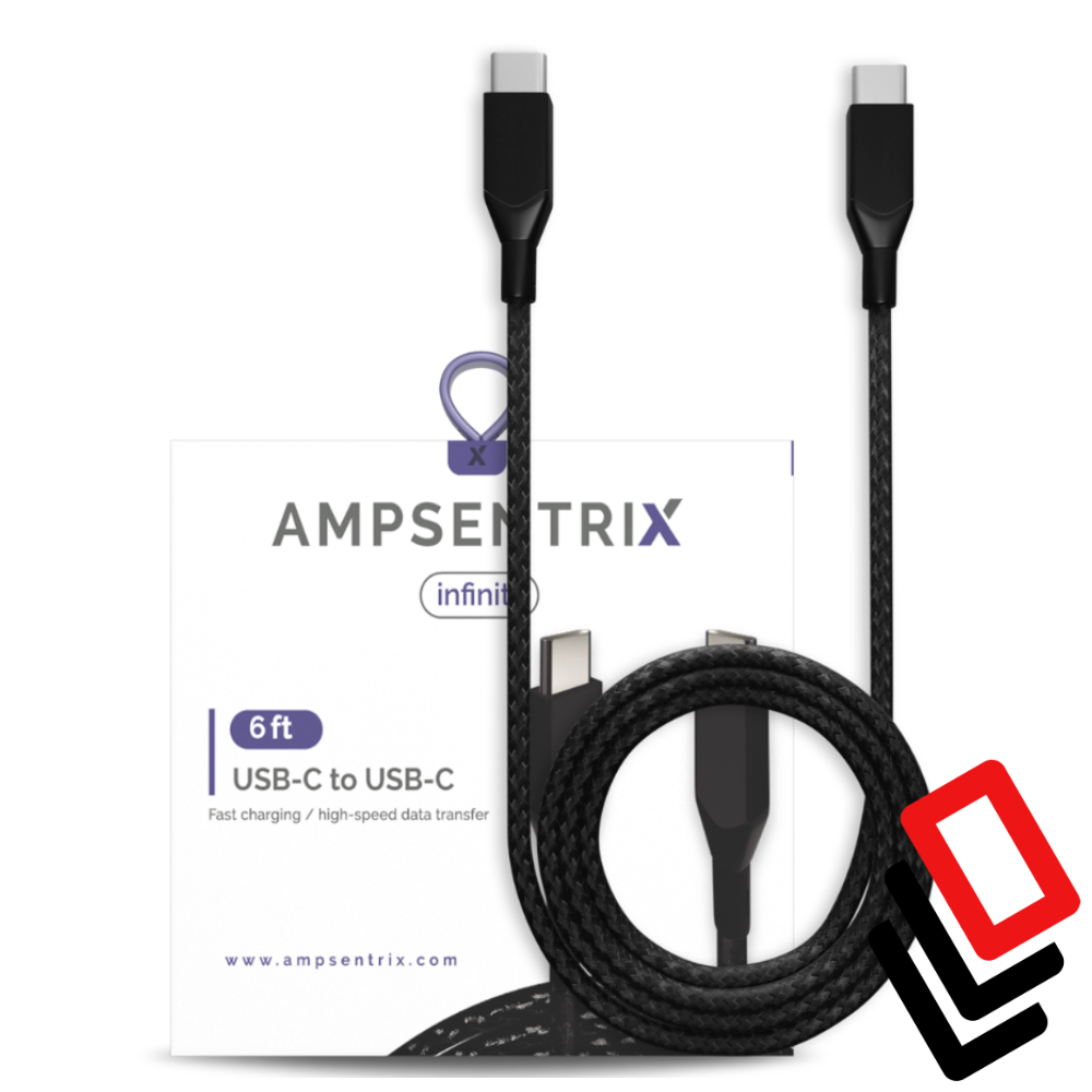 AmpSentrix 6 Ft USB Type C To USB Type C Cable