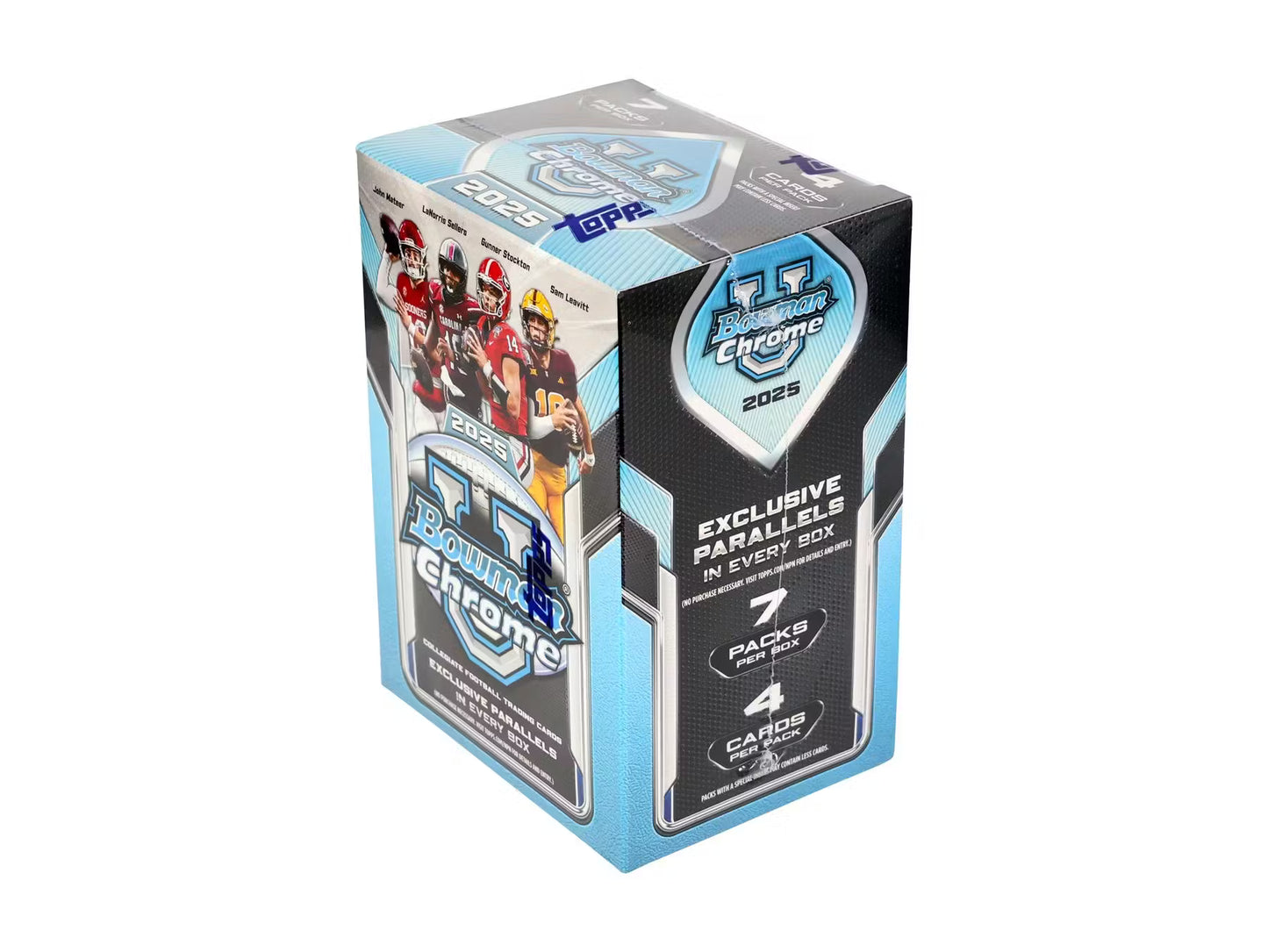 2025 Bowman University Chrome Football 7-Pack Blaster Box