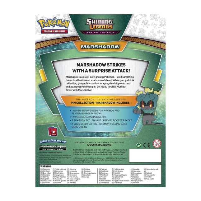 Pokmon TCG: Shining Legends Pin Collection (Marshadow) Collectors Row Pokmon TCG: Shining Legends Pin Collection (Marshadow) Collectors Row