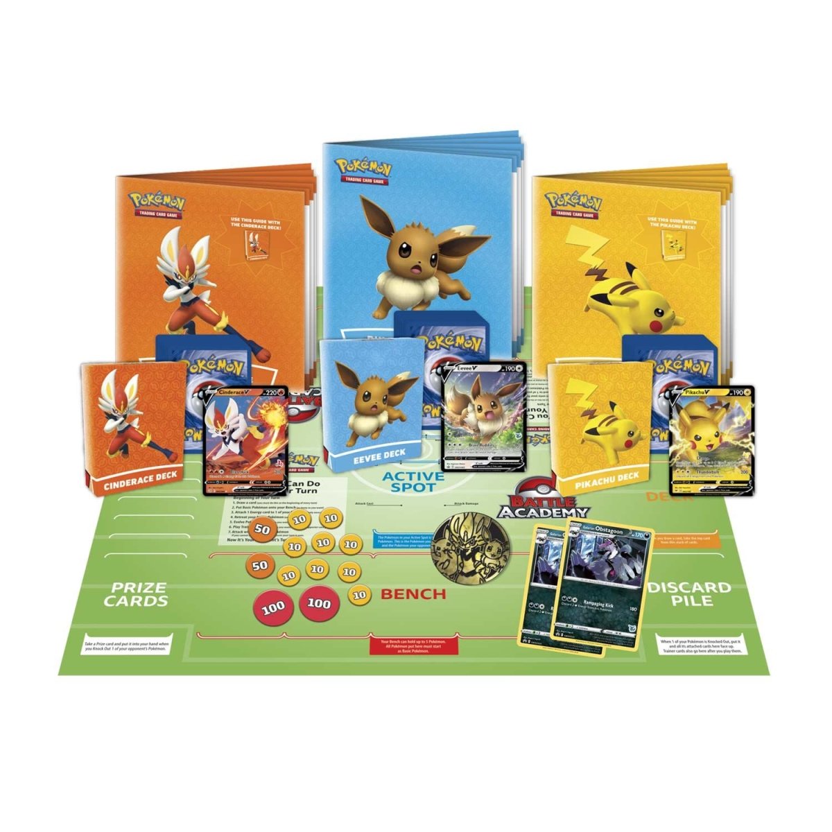 Pokémon Trading Card Game Battle Academy (Cinderace V, Pikachu V & Eevee V)