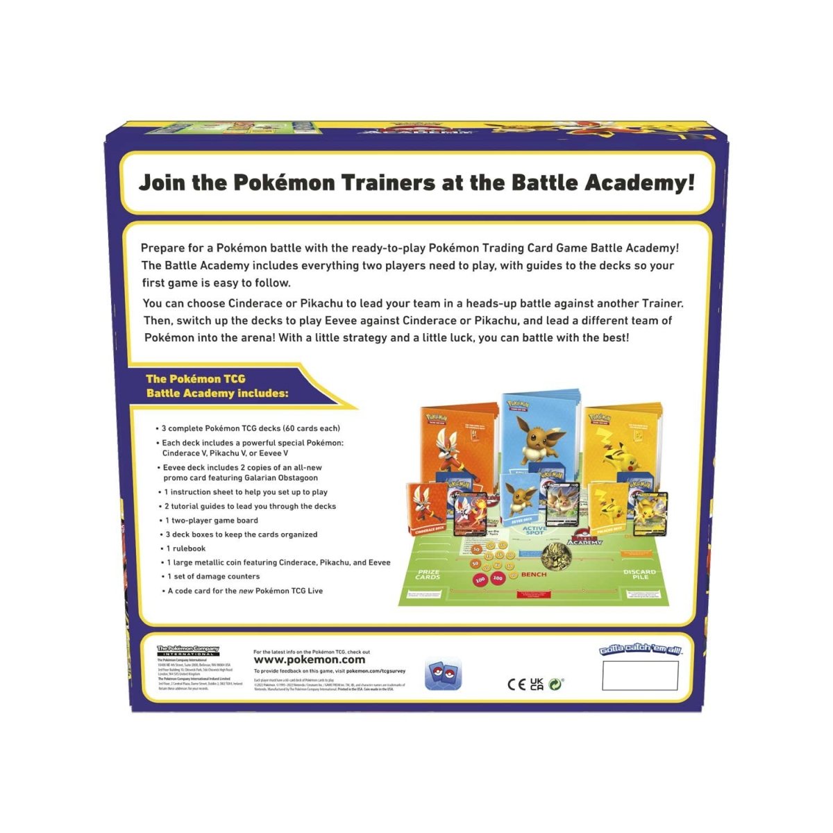 Pokémon Trading Card Game Battle Academy (Cinderace V, Pikachu V & Eevee V)