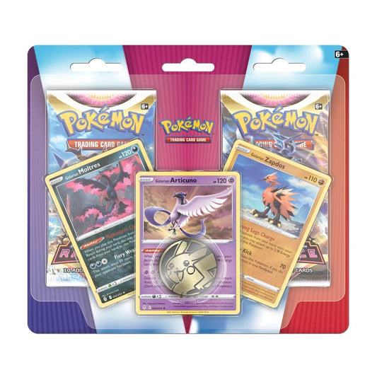 Pokémon TCG: Galarian Articuno, Galarian Zapdos & Galarian Moltres Cards with 2 Booster Packs & Coin