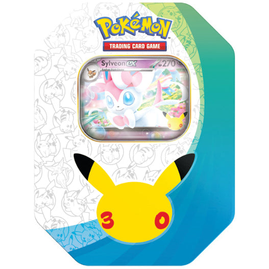Pokémon TCG: 30th Celebration: ex Tin | Greninja ex or Sylveon ex