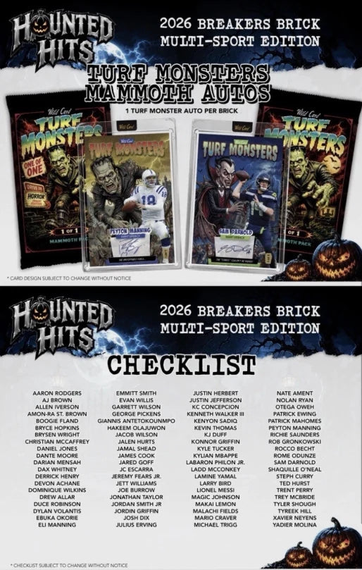 2026 Wild Card Haunted Hits Monster Hunt Breaker's Brick Multi-Sport Edition