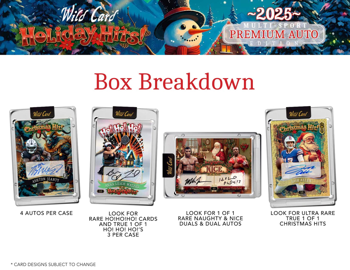 2025 Wild Card Holiday Hits Multi Sport PREMIUM Auto Edition