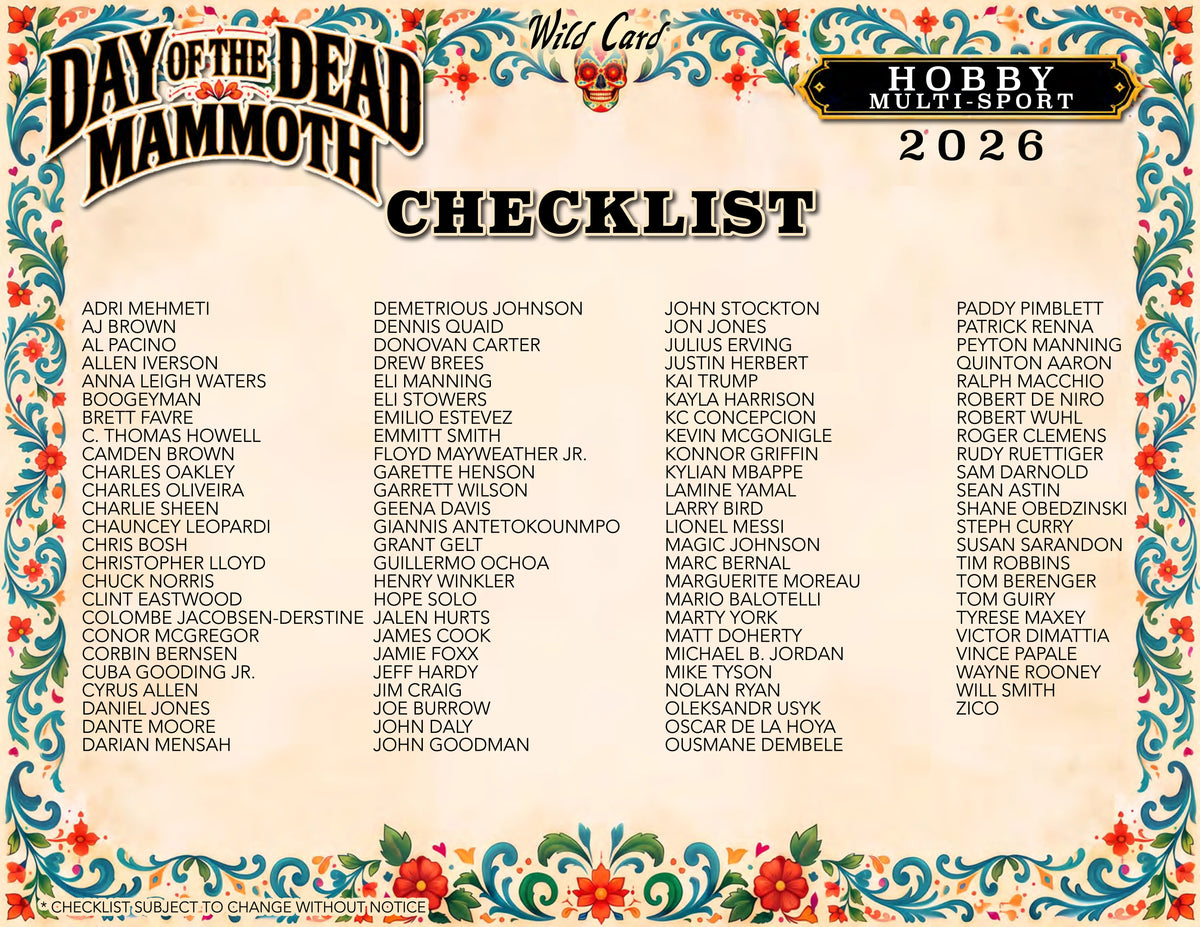 2026 Wild Card Day of the Dead Mammoth Multi-Sport & Entertainment Hobby Box
