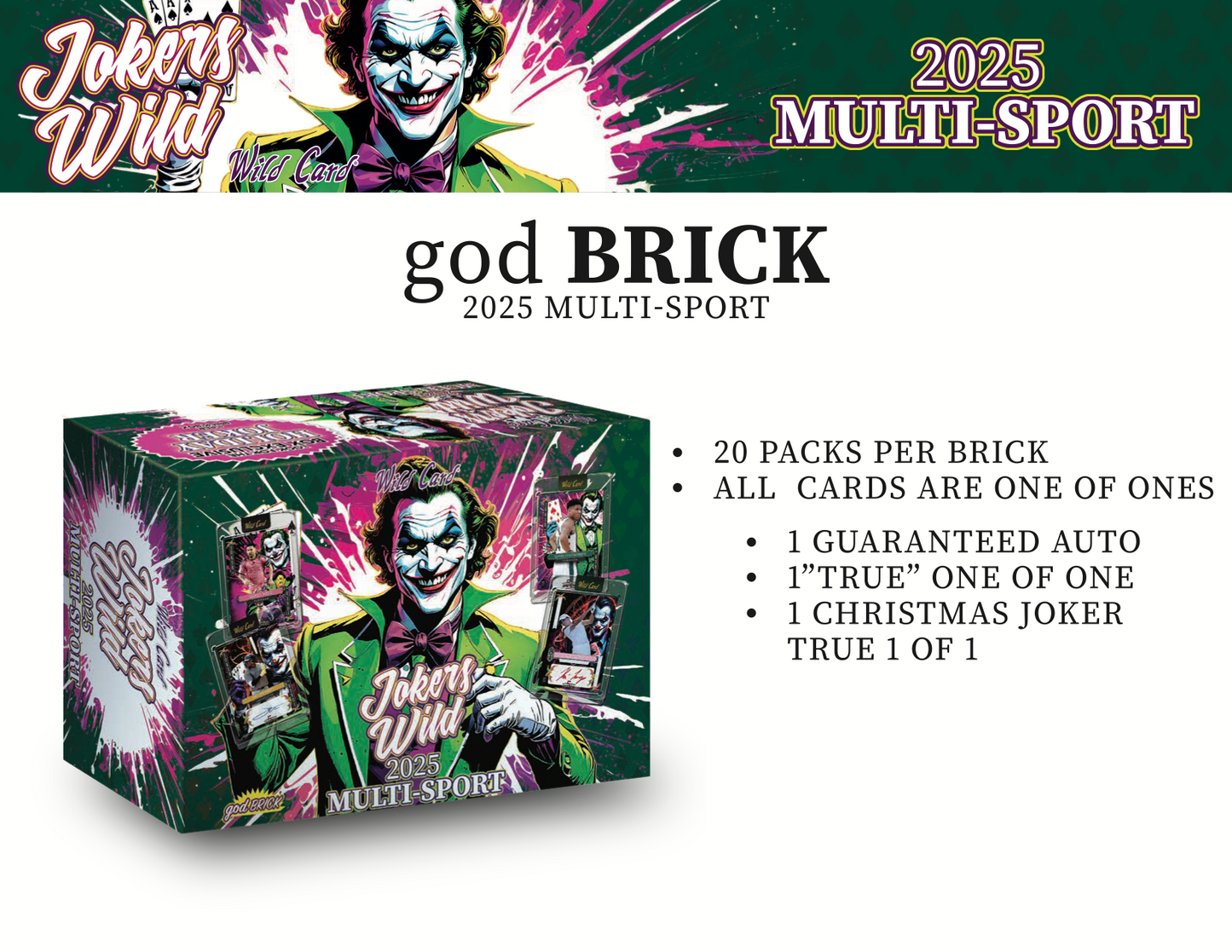 2025 Wild Card Joker's Wild Multi-Sport God Brick Box
