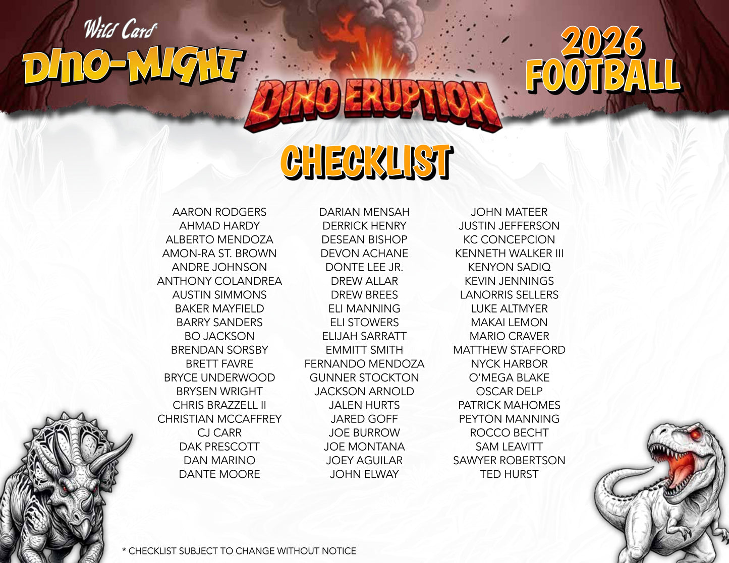 2026 Wild Card Dino-Might Football - Dino Eruption Hobby