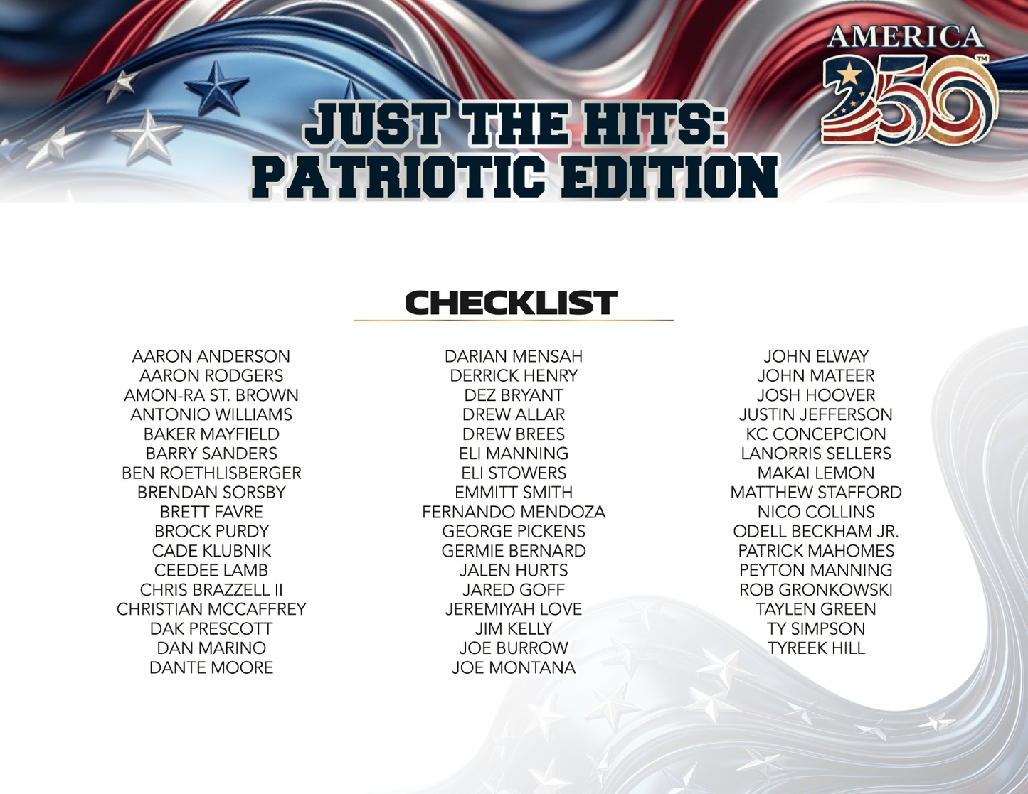 Wild Card Alumination Football – Just The Hits 2026: Patriotic Edition Hobby Box