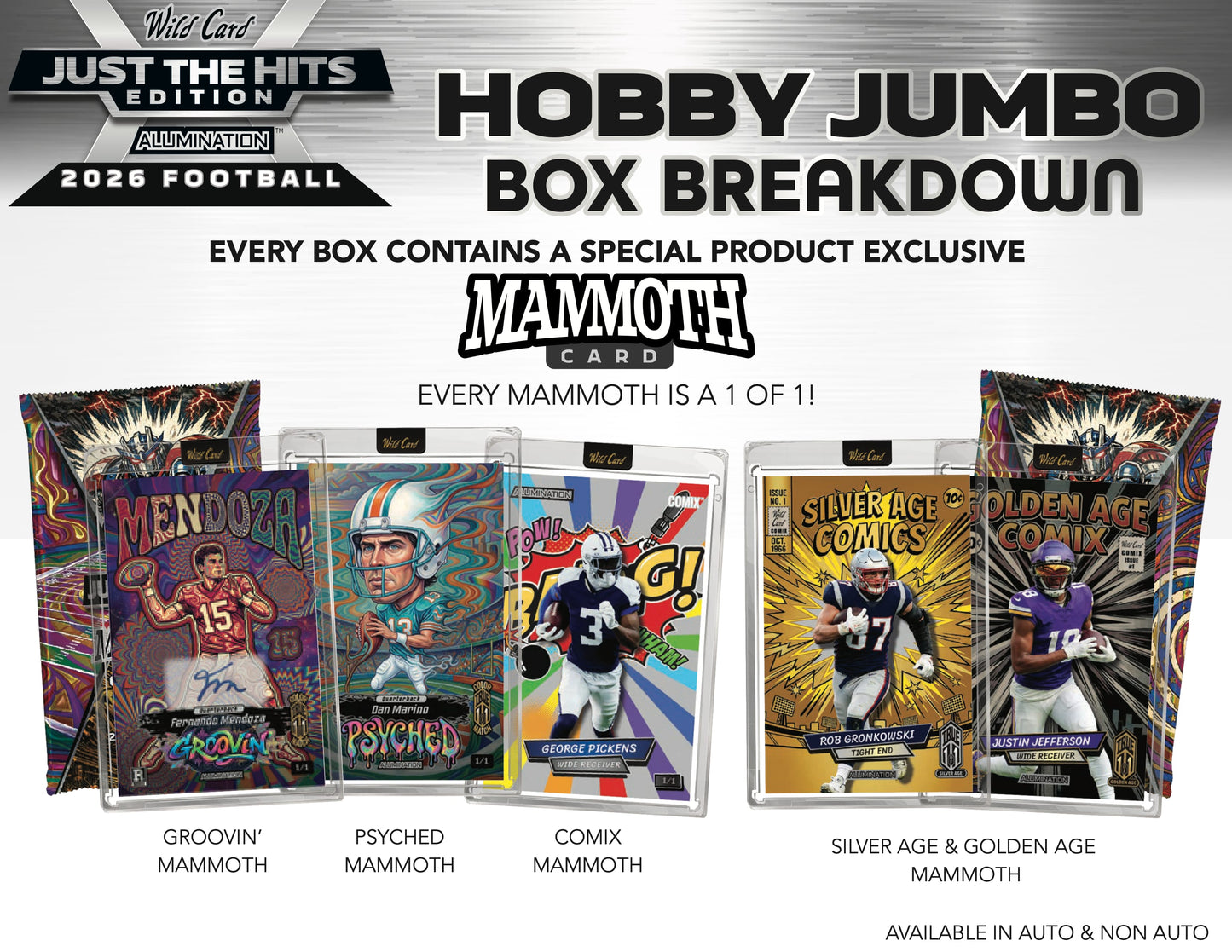 2026 Wild Card Alumination "Just The Hits" Football Jumbo Hobby Box