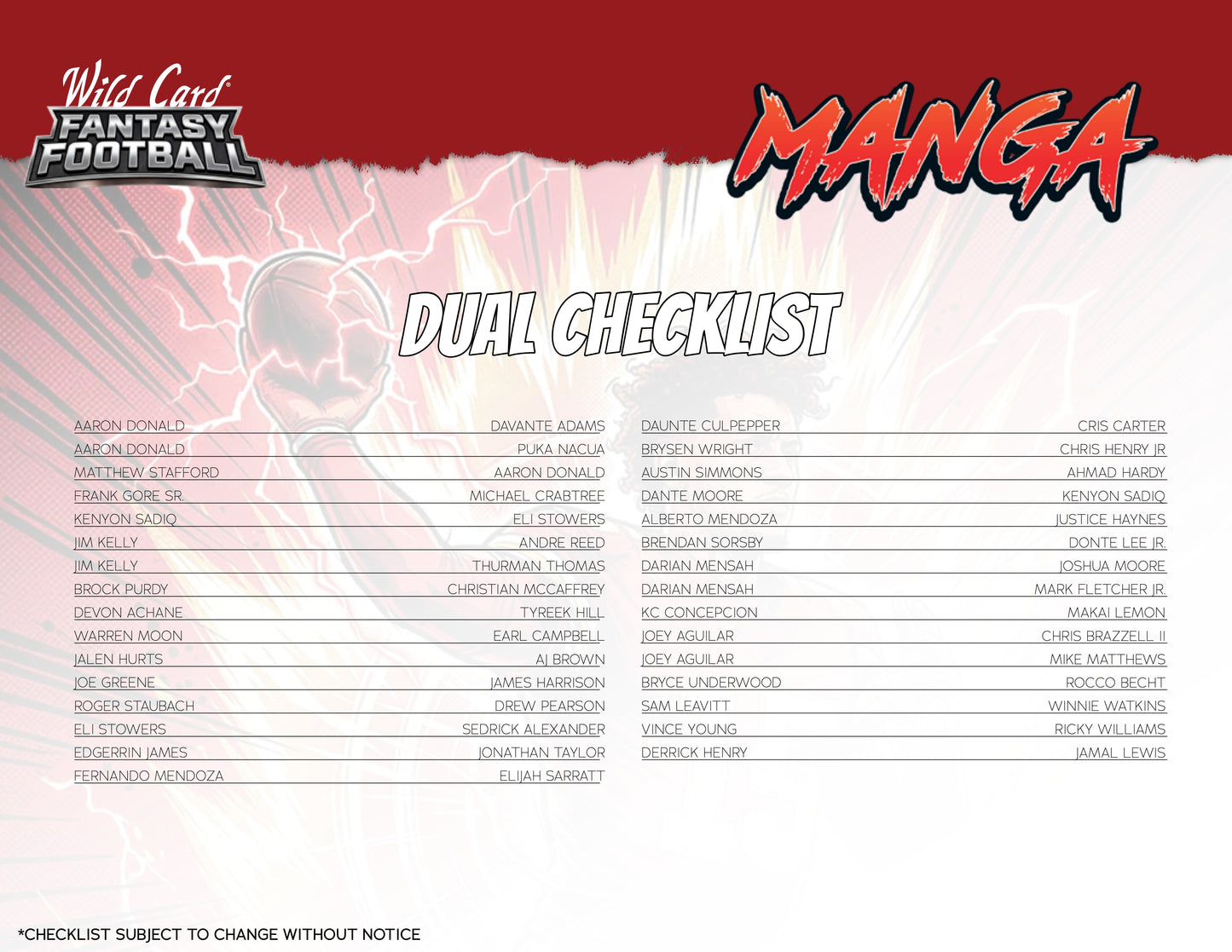 Wild Card 2026 Fantasy Football Manga
