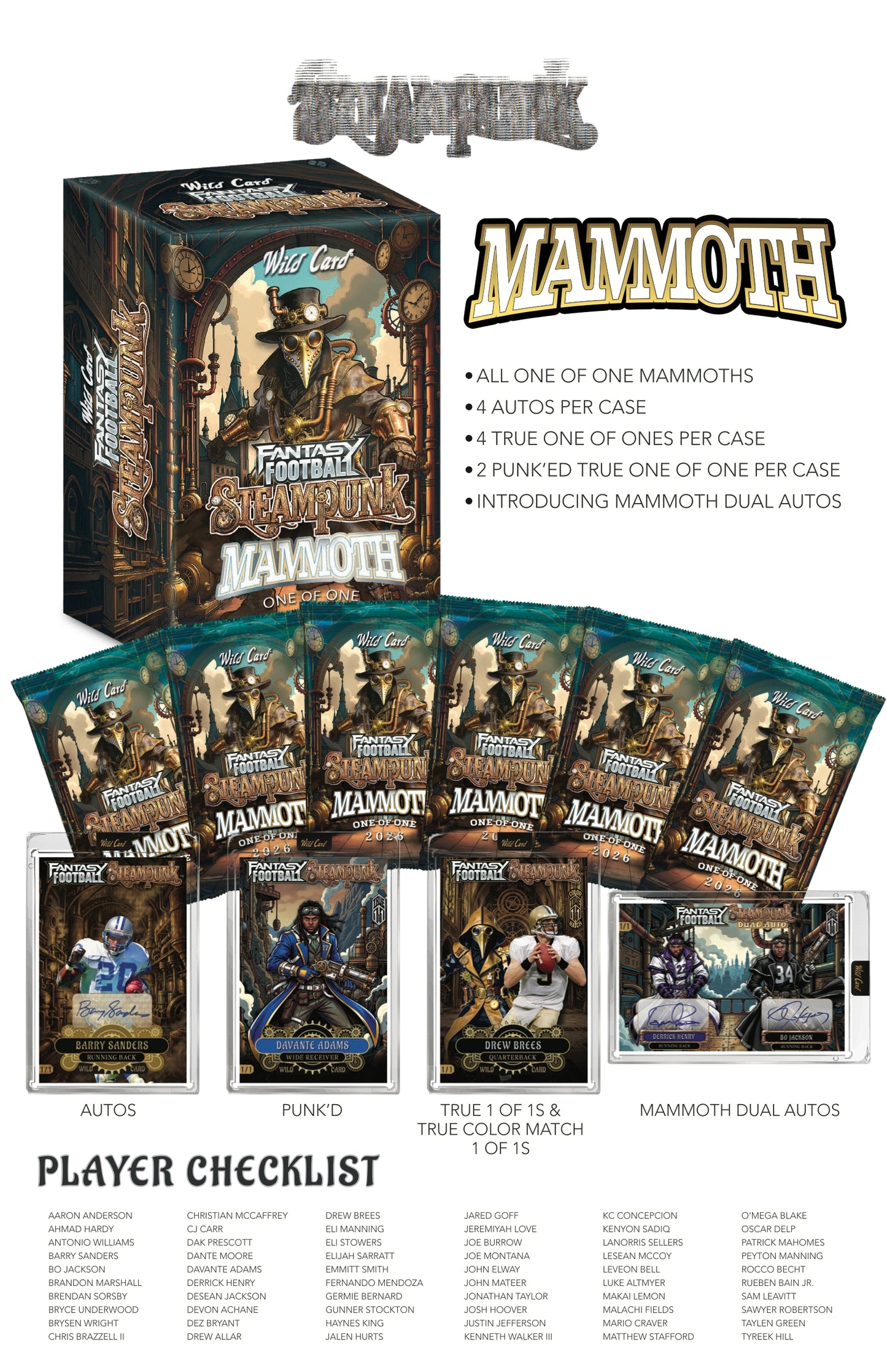 Wild Card 2026 Fantasy Football Steampunk Mammoth Edition