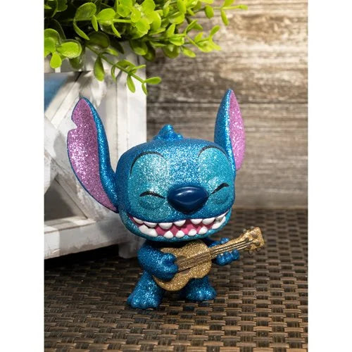 Lilo & Stitch Stitch with Ukulele Diamond Glitter Funko Pop! Vinyl Figure #1044 - Entertainment Earth Exclusive