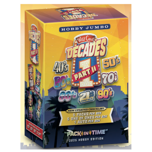 Wild Card Entertainment Decades 1 Part II "Pack in Time" Jumbo Hobby Box