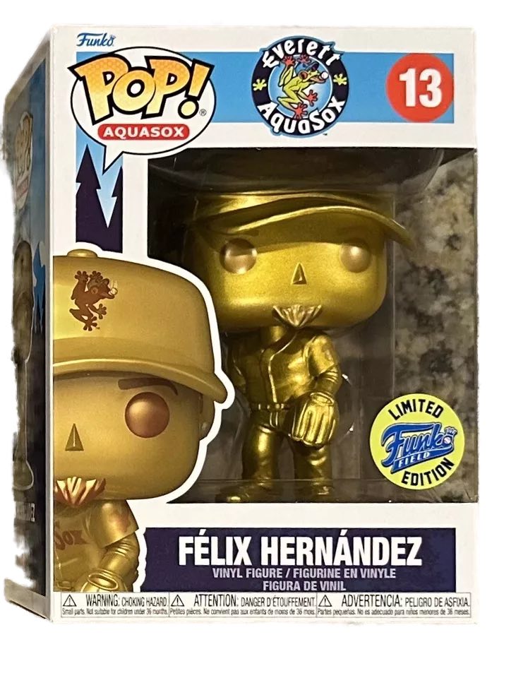Funko Pop 13 Felix Hernandez Everett Aquasox Field Exclusive Gold LE /2500